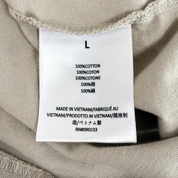 Fear of God Essentials T-Shirt Men Large Pre-Owned Tee Tan Oversized Streetwear - Picture 4 of 11